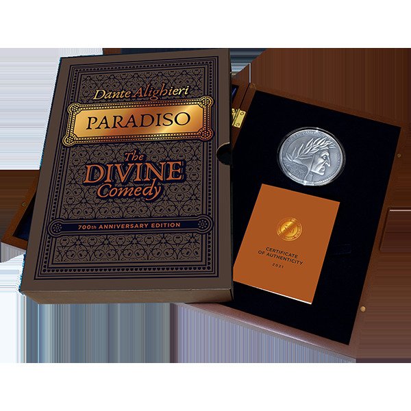 Cameroun. 5000 Francs 2021 The Divine Comedy - Paradiso Dante Alighieri 700th Anniversary, 5 Oz (.999)