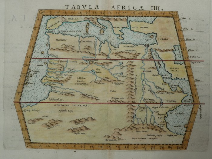 Afrika - Nilen / Egypten / Lybien / Marokko; Girolamo Ruscelli - Tabula Africae IIII - 1561