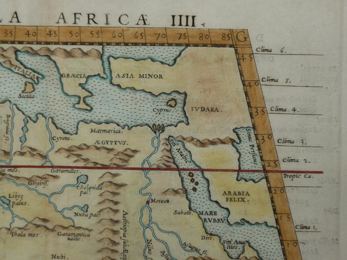 Afrika - Nilen / Egypten / Lybien / Marokko; Girolamo Ruscelli - Tabula Africae IIII - 1561