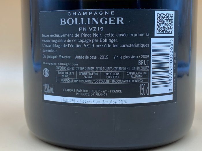 Bollinger, PN VZ 19 - Champagne Brut - 1 Magnum (1,5 L)