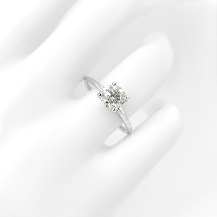 Ring - 14 karat Hvidguld -  1.10ct. tw. Gul Diamant  (Naturfarvet) - *GRATIS FRAGT*