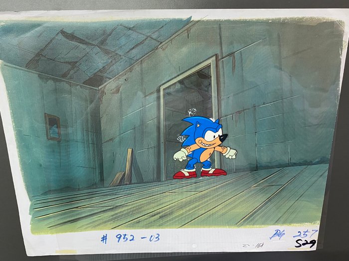 Adventures of Sonic the Hedgehog (TV series) (1993/94) - 1 Original Animation Cel med kopi baggrund