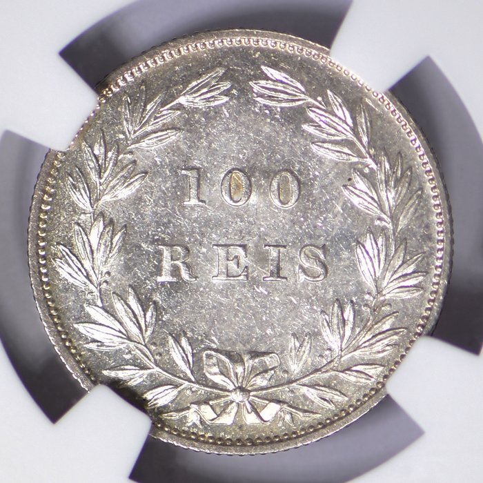 Portugal D Luís I (1861-1889) 100 Reis 1879 - NGC - MS 63