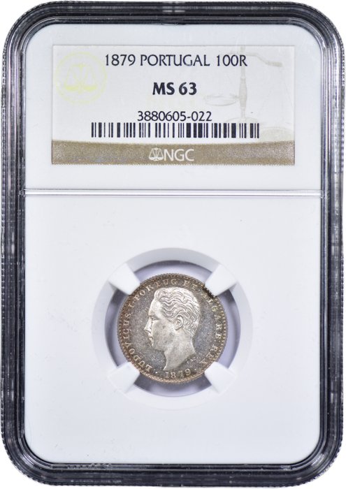 Portugal. D. Luís I (1861-1889). 100 Reis 1879 - NGC - MS 63