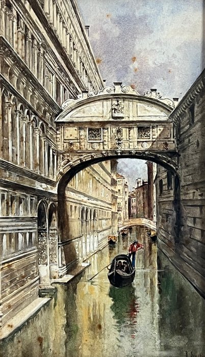 Rafael Senet (1856-1926) - Bridge of Sighs, Venice