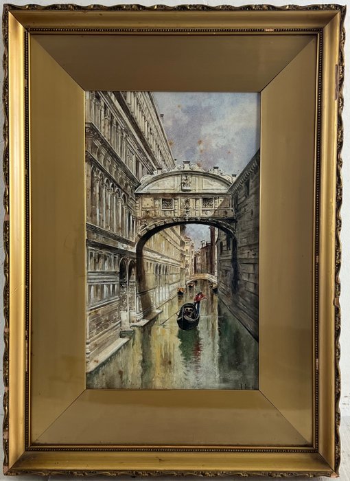 Rafael Senet (1856-1926) - Bridge of Sighs, Venice