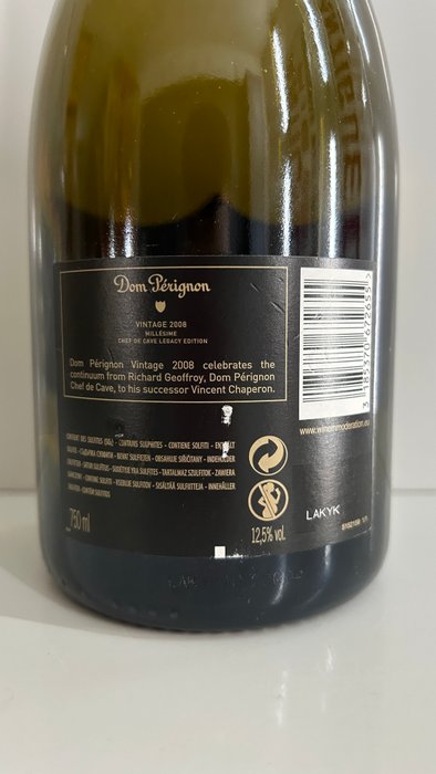 2008 Dom Pérignon, Chef de Cave Legacy Edition - Champagne Brut - 1 Flaske (0,75L)