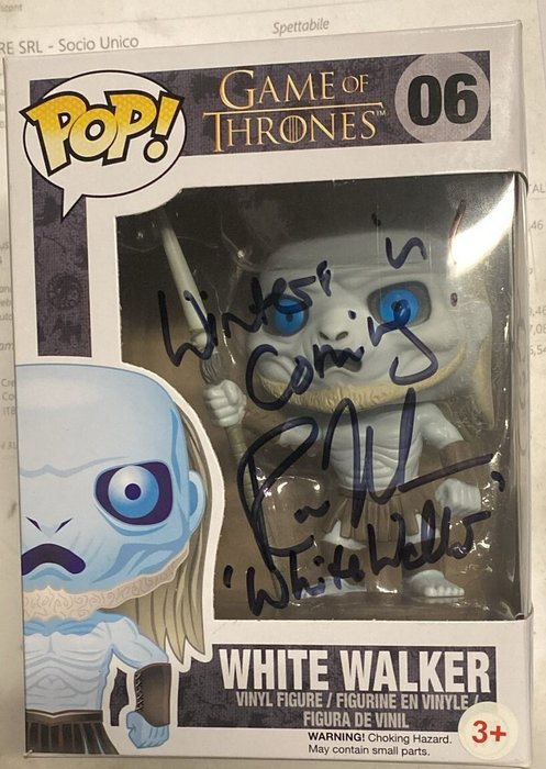 Game of Thrones - Funko Pop 06 Signed in person by Ross Mullan (+) "White Walker" Nerd Show Bologna 2020  with - Autograph , Funko Pop