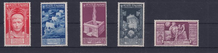 Italien Kongerige 1937 - Komplet sæt af 15 værdier med Airmail To tusind år efter fødslen af Augustus MNH - Sassone S90 (416-25) (A106-10)