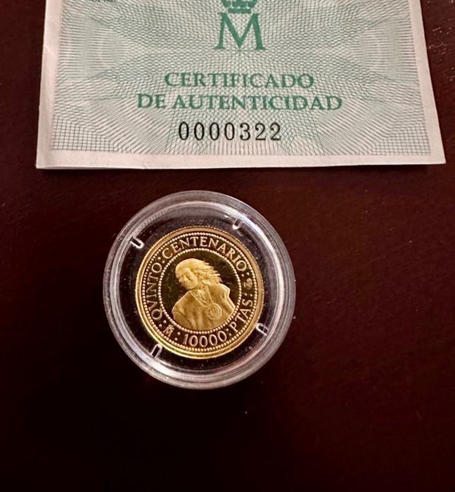 Spanien. 10000 Pesetas 1991 Serie III - Tupac Amaru II, (.999) Proof