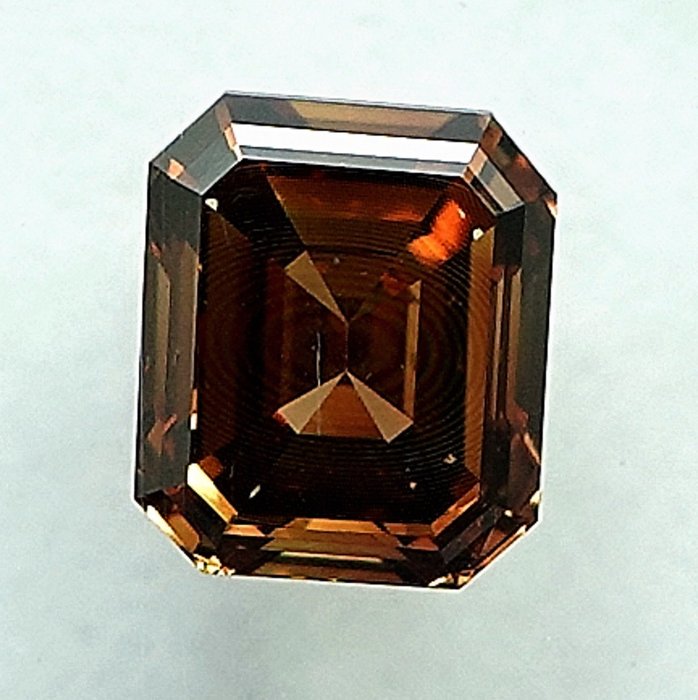 1 pcs Diamant  (Naturfarvet)  - 038 ct - Fancy deep Brunlig Gul - SI1 - International Gemological Institute (IGI)