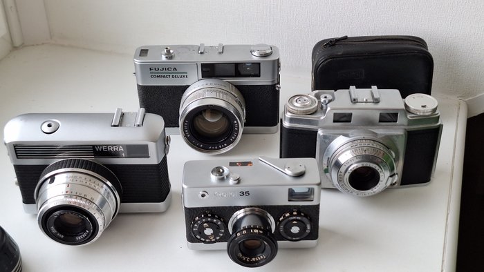 Agfa, Fujica, Rollei, Werra 4 camera's te herzie: 35, Compact Deluxe, 1, Super Silette | Rangefinder søgerkamera  (Ingen mindstepris)