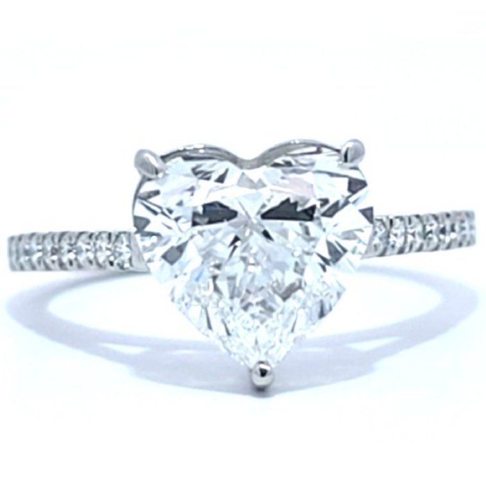 Ring Platin -  3.26ct. tw. Diamant (Laboratoriedyrket) - Diamant - D, VS1