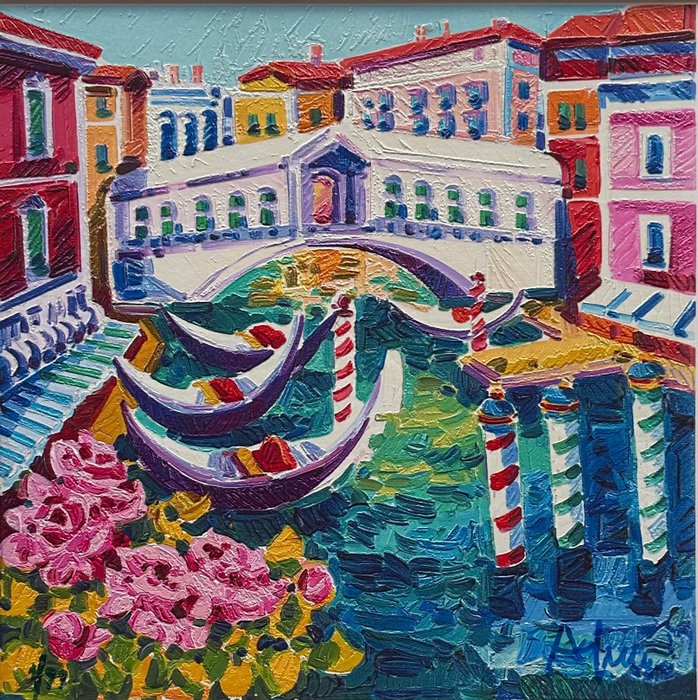 Athos Faccincani (1951) - Gondole a Venezia