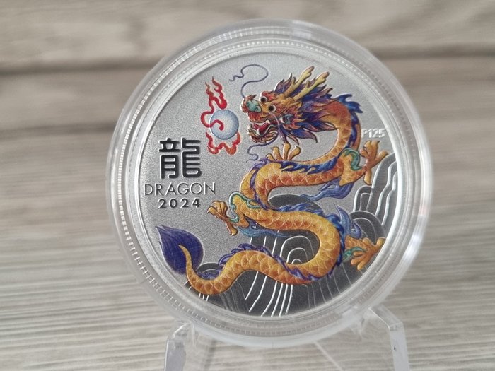 Australien 50 Cent 2024 Year Of The Dragon - Yellow Dragon 1/2 Oz (999)  (Ingen mindstepris)