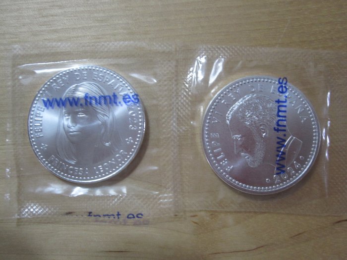 Spanien. 40 euro 2023/2024 "Princesa Leonor" + "Rey Felipe VI" (2 monedas)  (Ingen mindstepris)