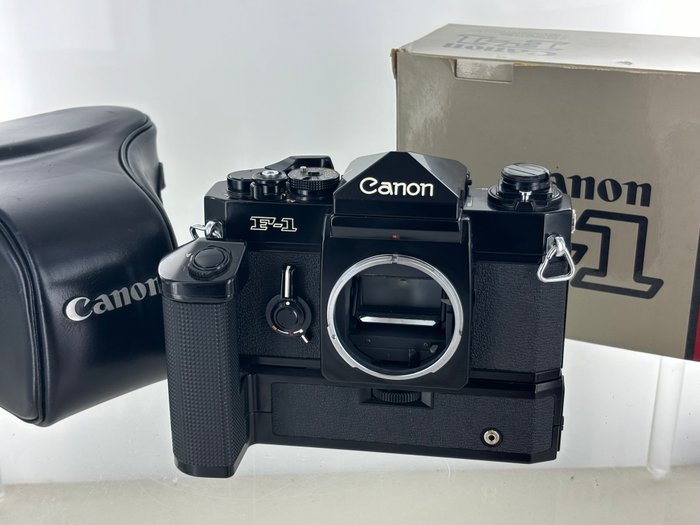 Canon F1 Old Eyelevel + Winder und Tasche in OVP Bestzustand | Reflekskamera med enkelt linse (SLR)