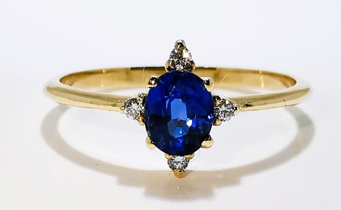 Ingen mindstepris - Ring - 14 karat Gulguld Safir