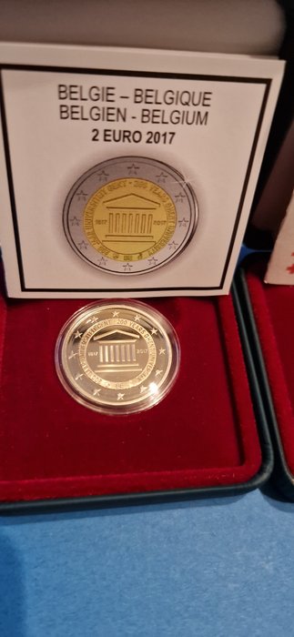 Belgien. 2 Euro 2014/2017 "Croix Rouge" + "Université de Gand" (2 monnaies) Proof  (Ingen mindstepris)