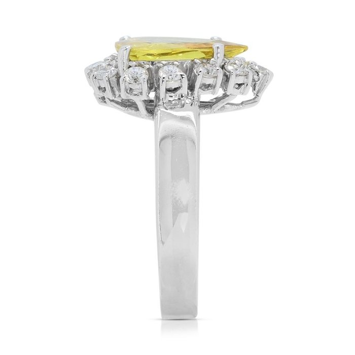 Ring - 18 kraat Hvidguld -  3.38ct. tw. Topas - Diamant