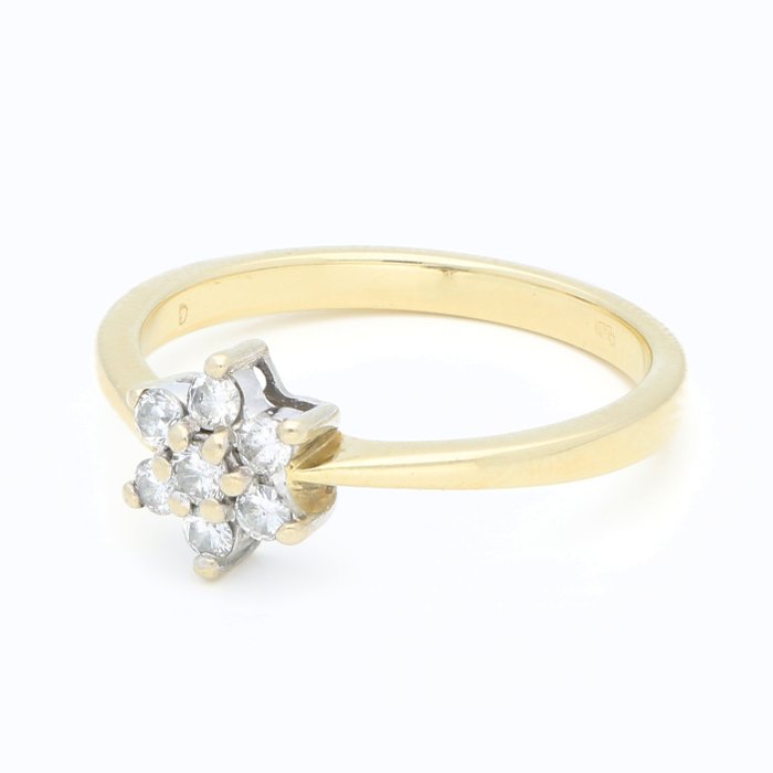 Ingen mindstepris - Ring - 14 karat Gulguld Diamant (Natur)