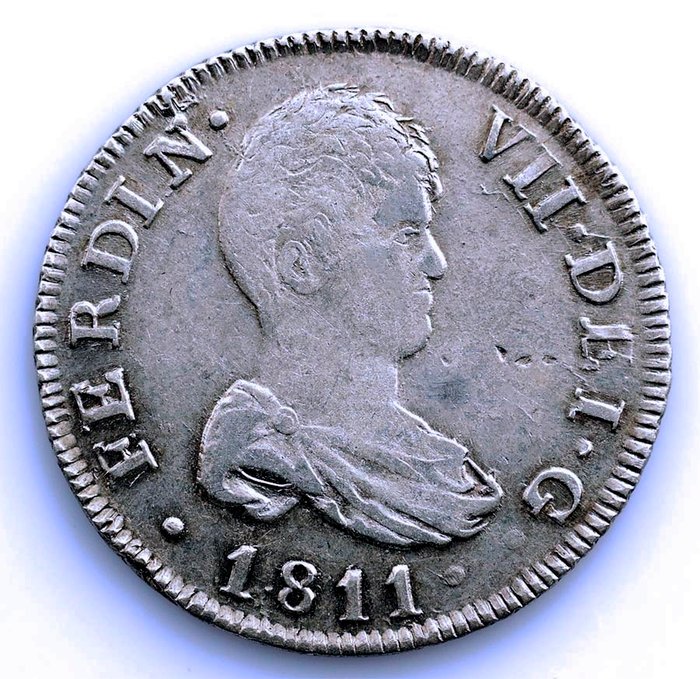 Spanien. Fernando VII (1813-1833). 2 Reales 1811 S.F Cataluña - BRILLO ORIGINAL - Muy escasa