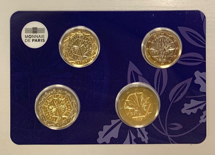 Frankrig Set 1 Euro / 2 Euro 2021/2022 "Quadriptyque"  (Ingen mindstepris)