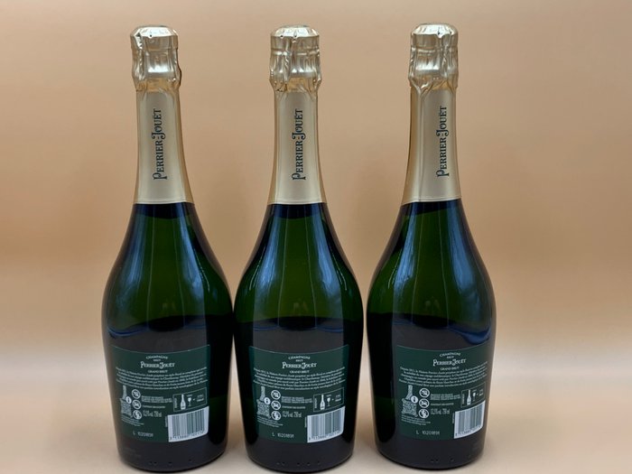 Perrier-Jouët - Champagne Grand Brut - 3 Flasker (0,75 L)