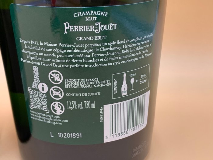 Perrier-Jouët - Champagne Grand Brut - 3 Flasker (0,75 L)