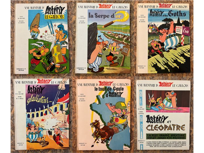 Astérix T1 à T6 - 1ères éditions au Menhir - 6x C - 6 Album - Genoptryk - 1965/1966