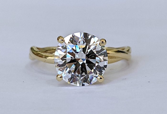 Ingen mindstepris - Ring - 14 karat Gulguld -  329ct tw Diamant (Laboratoriedyrket) - F VVS IGI