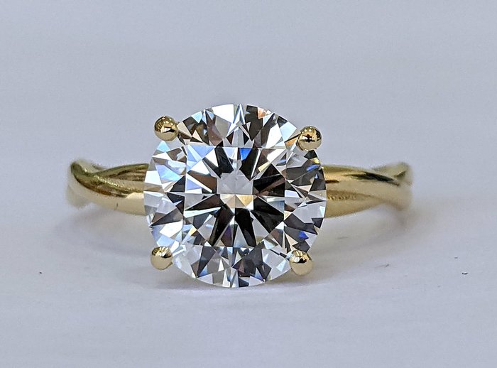 Ingen mindstepris - Ring - 14 karat Gulguld -  329ct tw Diamant (Laboratoriedyrket) - F VVS IGI