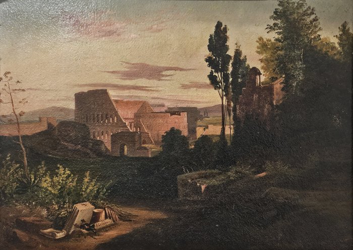 Alessandro La Volpe (1820-1887), Attributed to - Il Colosseo al tramonto