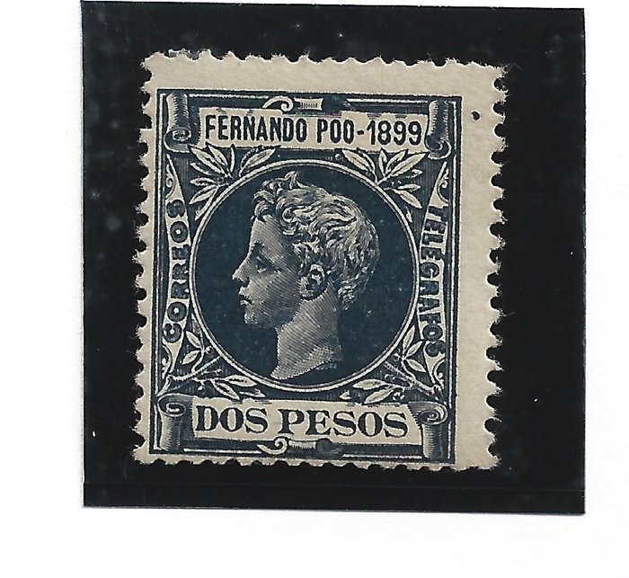 Fernando Poo 1899 - 2 PESOS NØGLEVÆRDI AF SERIEN - edifil 69