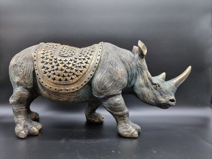 Statue, XL Lifelike Rhino 51cm Statue - 0 cm - Harpiks