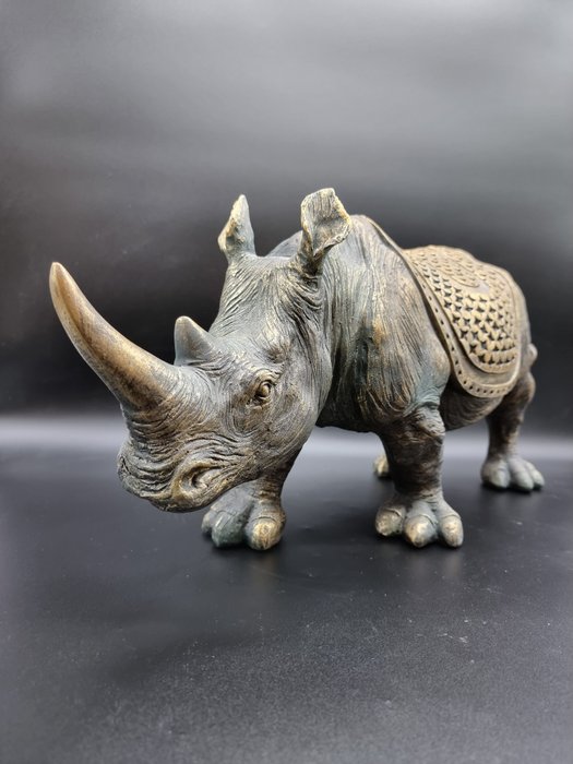 Statue, XL Lifelike Rhino 51cm Statue - 0 cm - Harpiks