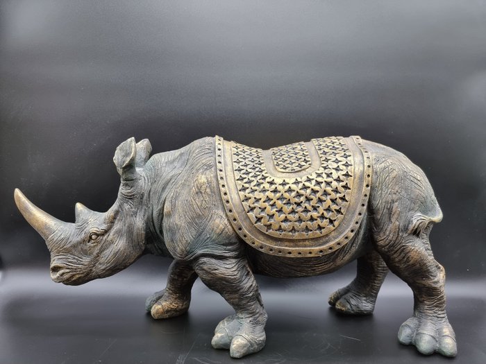 Statue, XL Lifelike Rhino 51cm Statue - 0 cm - Harpiks