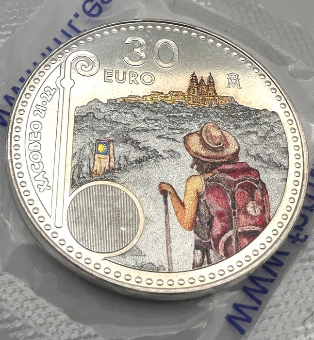 Spanien. 30 Euro 2021 "Xacobeo"  (Ingen mindstepris)