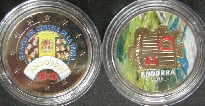 Andorra Belgien Slovakiet Spanien 2 Euro 2009/2019 (7 stuks) in kleur  (Ingen mindstepris)