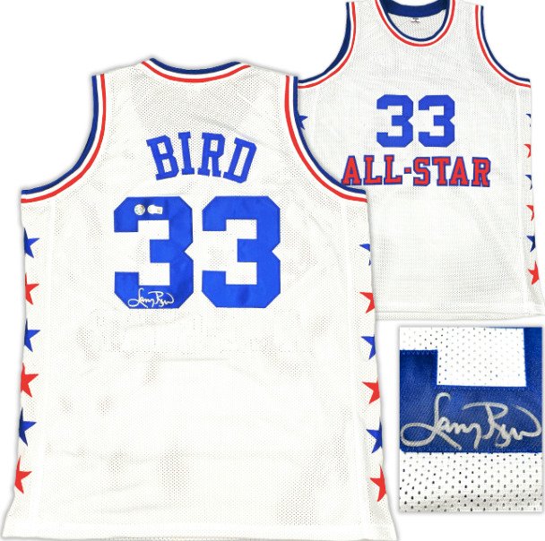 Space Jam - NBA - Larry Bird - Autograph - White Custom Basketball Jersey - With COA