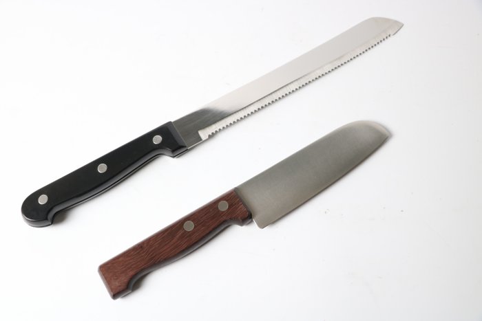 "刀 KATANA" 三徳 Santoku ,  パン切 Pankiri - Køkkenkniv - Kitchen knife set - Stål - Japan