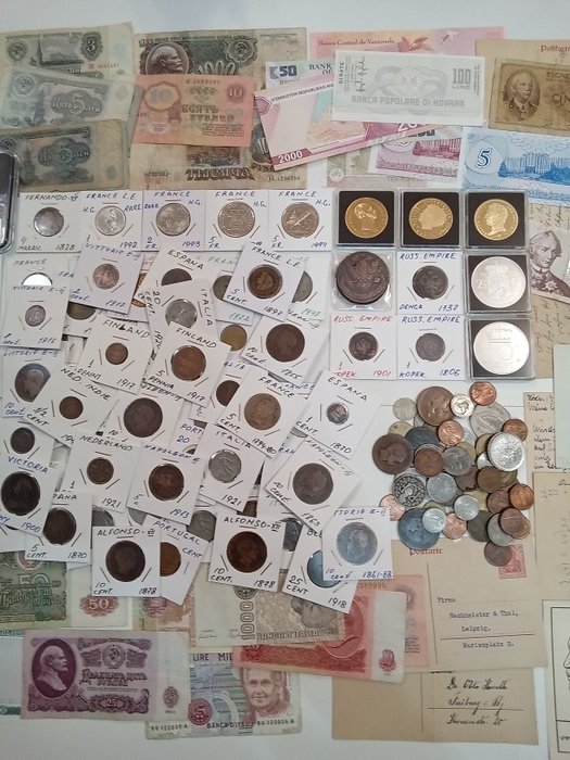 Verden. Collection coins lot with Silver  135 coins in total including old and rare ones with banknotes 1752 - 1960s  (Ingen mindstepris)