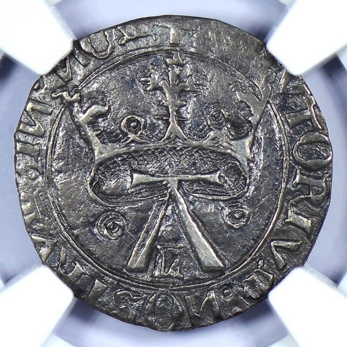 Portugal. D. Afonso V (1433-1438). Chinfrão (12 Reais Brancos) - L  - NGC - AU 55