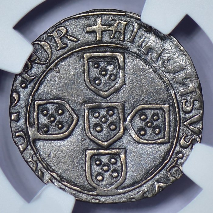 Portugal. D. Afonso V (1433-1438). Chinfrão (12 Reais Brancos) - L  - NGC - AU 55