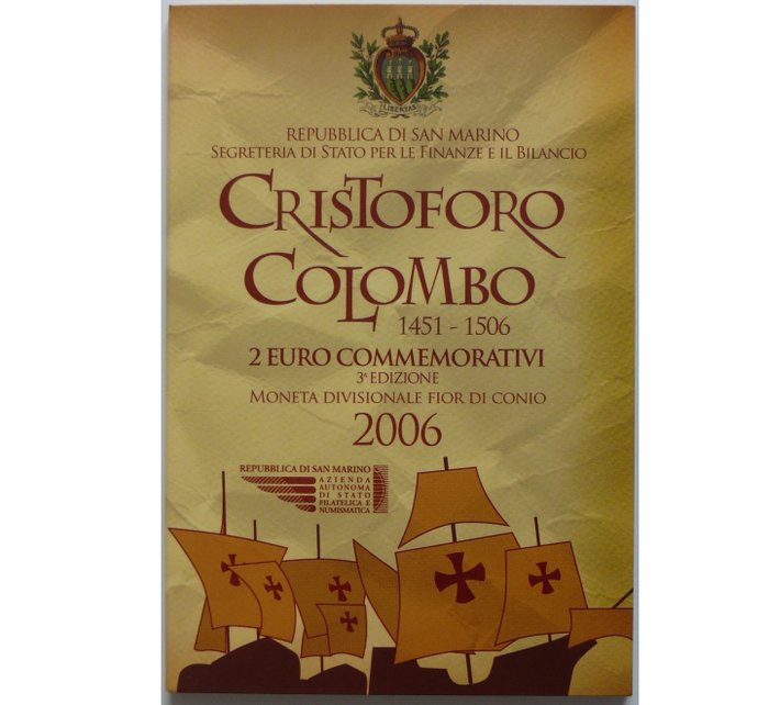 San Marino. 2 Euro 2006 "Cristoforo Colombo"  (Ingen mindstepris)