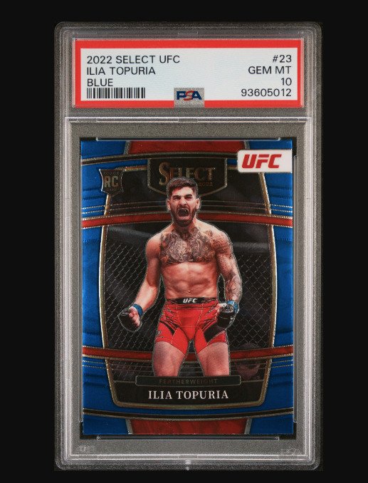 2022 Panini Select UFC Ilia Topuria #23 - Rookie Card - Blue PSA 10 - 1 Graded card