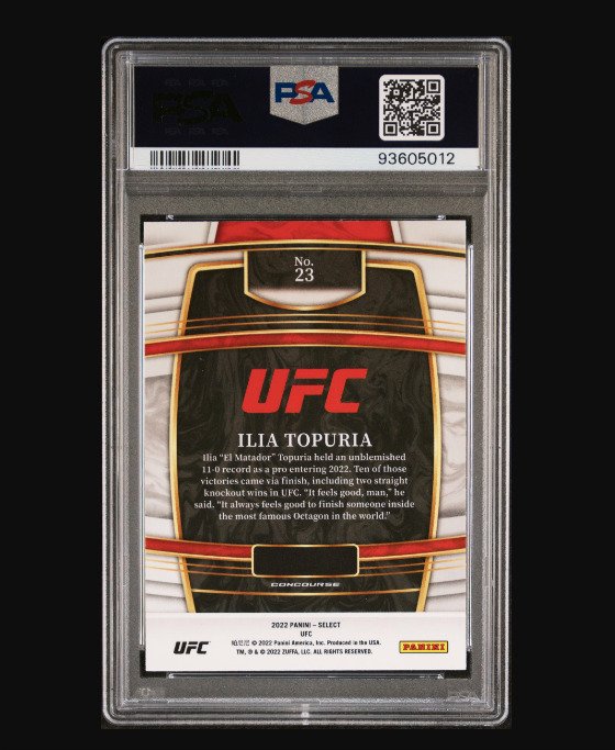 2022 Panini Select UFC Ilia Topuria #23 - Rookie Card - Blue PSA 10 - 1 Graded card