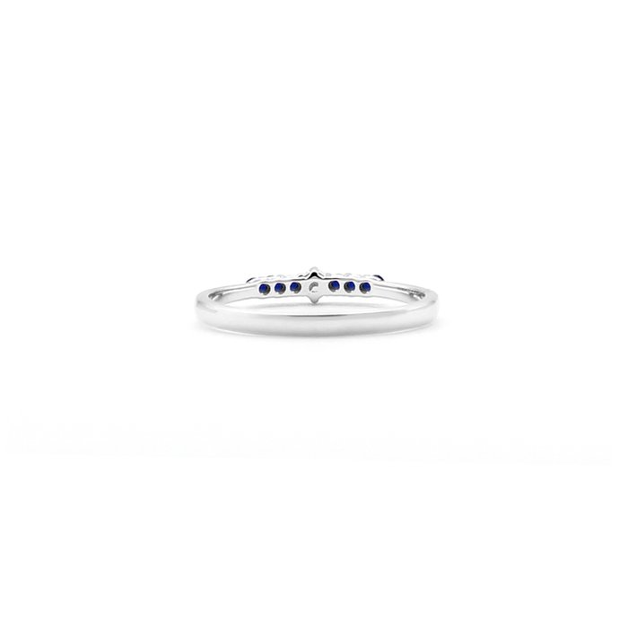 Ingen mindstepris - Ring - 18 kraat Hvidguld Diamant (Natur)  - Safir