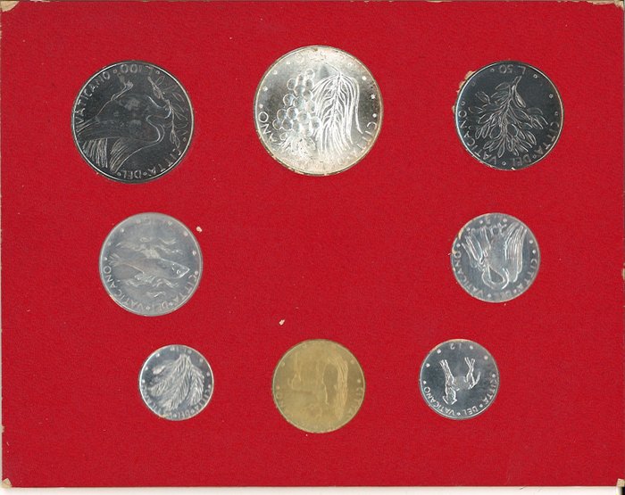 Vatikanstaten. Serie divisionale 1962-1978 (7 Serie con 7 Monete x 500 Lire in Argento)  (Ingen mindstepris)