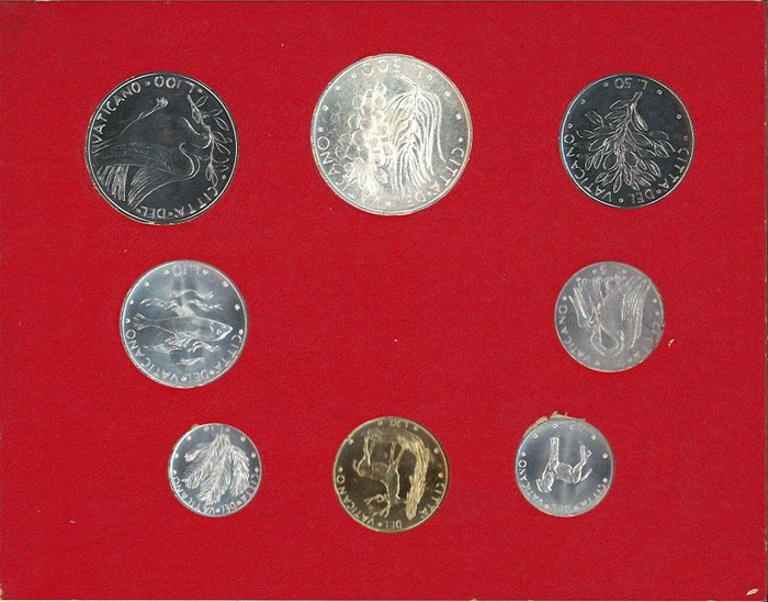 Vatikanstaten. Serie divisionale 1962-1978 (7 Serie con 7 Monete x 500 Lire in Argento)  (Ingen mindstepris)